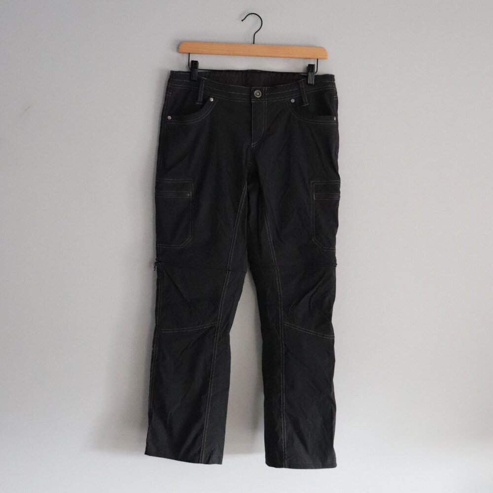Kuhl Womens Sz 8 Black Convertible‎ Hiking Cargo Pocket Outdoor Shorts Pants